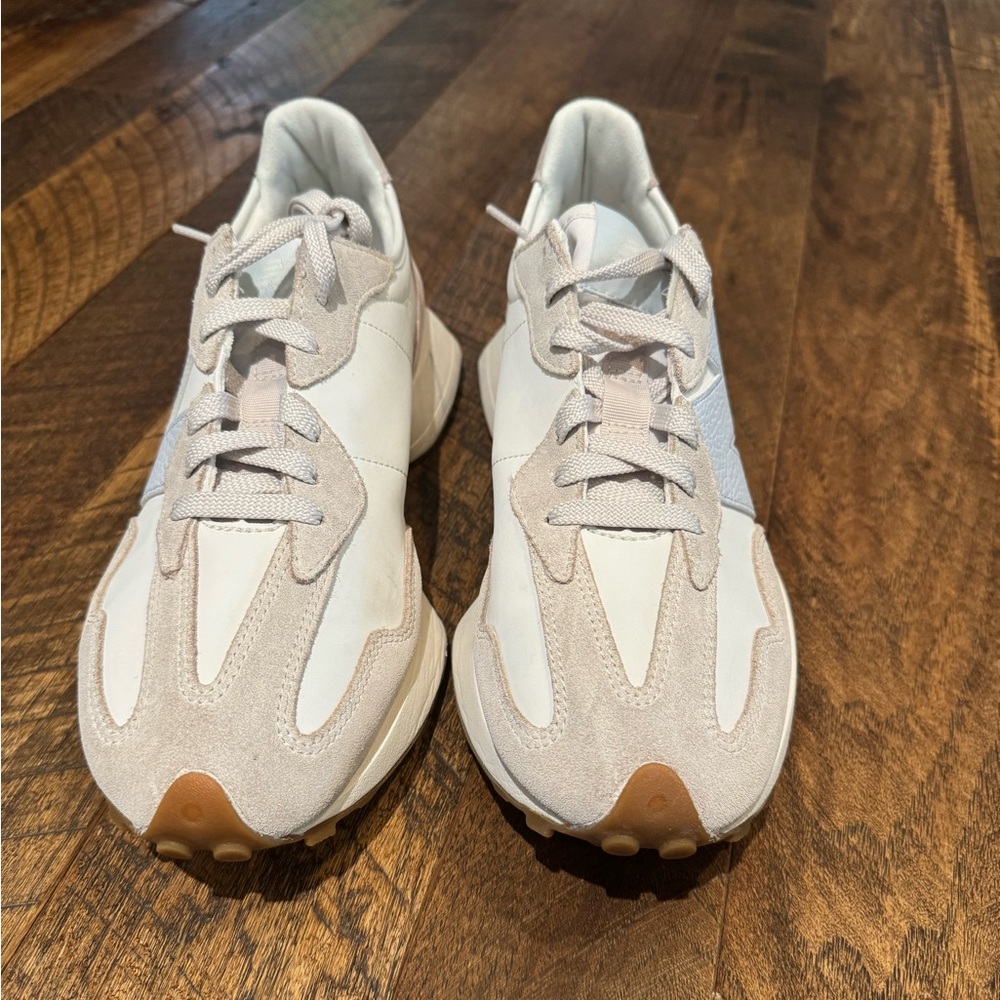 New Balance 327 - white/cream/light blue - women’s size 11